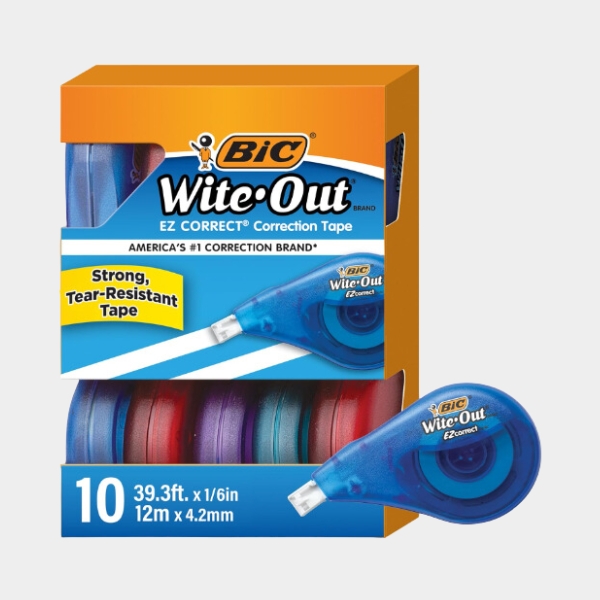 office-2.jpg BIC Wite-Out Brand EZ Correct Correction Tape (WOTAP10- WHI), 39.3 Feet - Image 1