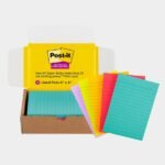 Post-it Super Sticky Lined Notes, 5 Sticky Note Pads, 4 x 6 in