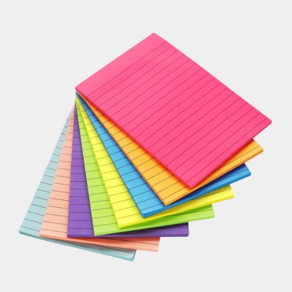 office-5.jpg (8 Pack) Lined Sticky Notes 4X6 in Post, 8 Bright Colors Large Ruled Post Stickies - Image 1